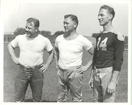 Red Smith with Curly Lambeau and Don Hutson